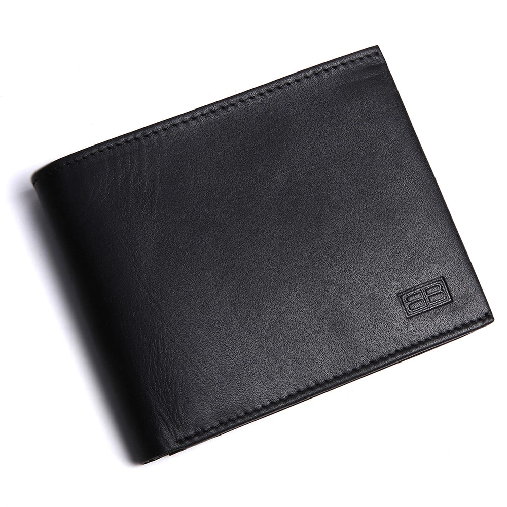 Brooklyn Bridge Vegetable Tanned Genuine Leather Wallet for Men – RFID Safe Bifold Wallet with Coin Pocket-BB-MW-787-CW-FG-VT-YS-BLACK 1