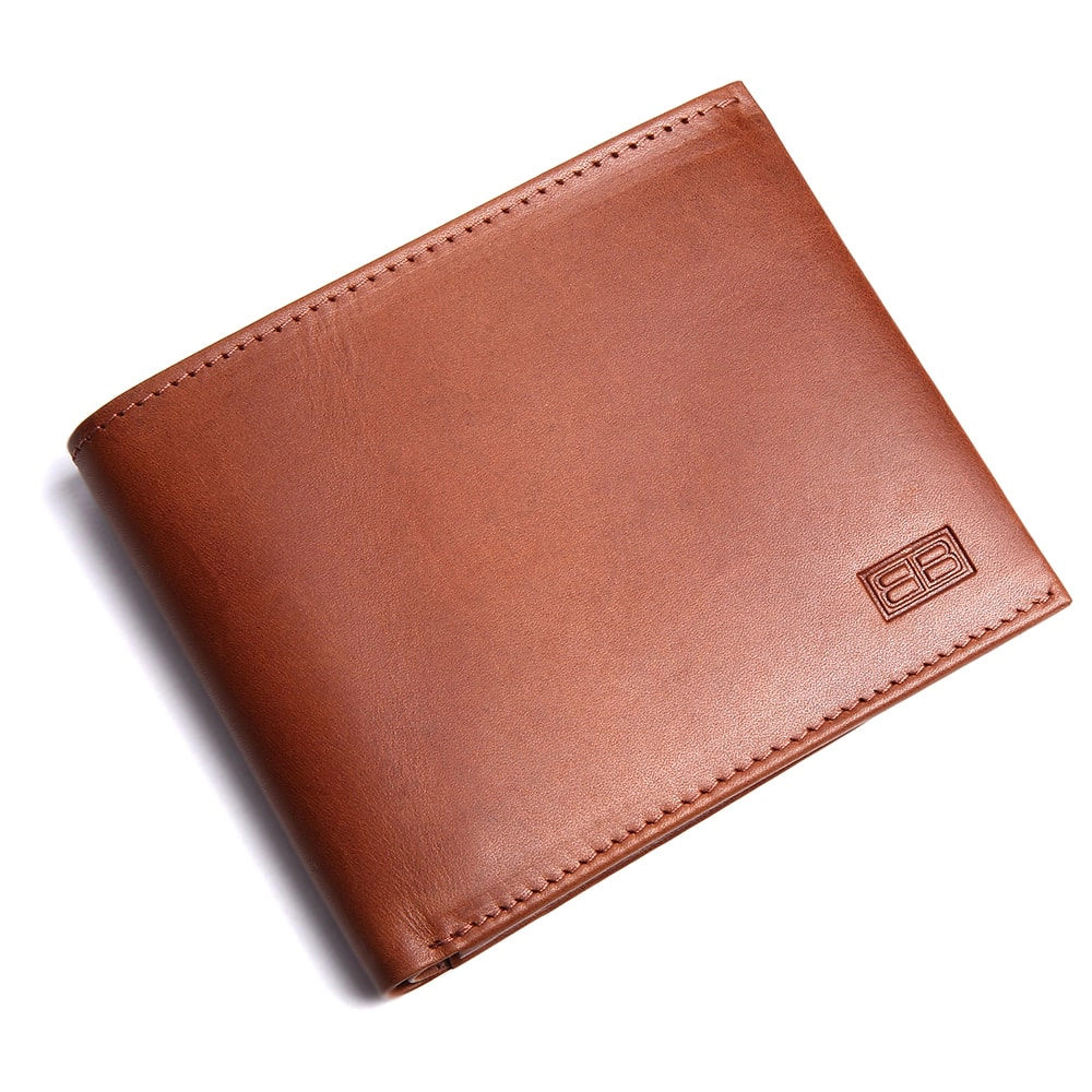 Brooklyn Bridge Vegetable Tanned Genuine Leather Wallet for Men – RFID Safe Bifold Wallet with Coin Pocket-BB-MW-787-CW-FG-VT-YS-BROWN 1