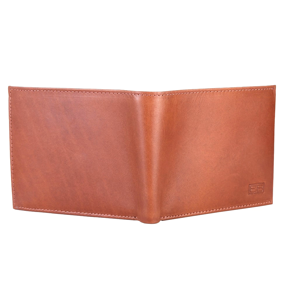Brooklyn Bridge Vegetable Tanned Genuine Leather Wallet for Men – RFID Safe Bifold Wallet with Coin Pocket-BB-MW-787-CW-FG-VT-YS-BROWN 1
